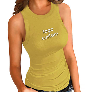 Wholesale Summer Women's Casual Short Vest Sleeveless Breathable Spandex/Cotton Inner Wear Camisole Tank Tops with Fixed <b>Pad</b> - Product Image 1