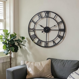 <b>Large</b> Roman Numeral Wall <b>Clock</b> Modern Metal 3D Silent Hanging <b>Clock</b> for Living Room Bedroom Nordic Home Decor - Product Image 3