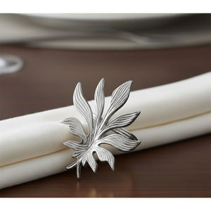 Anneaux de serviette en métal doré de luxe, finition laiton poli moderne, porte-serviettes pour hôtel et maison, vaisselle élégante pour la table. - Product Image 6