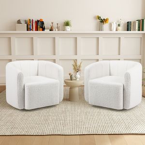 Sillón Moderno Curvo con Detalles en Sherpa y Reposabrazos para Sala de Estar - Product Image 6
