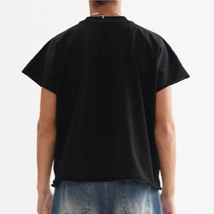 เสื้อยืดคอกลมโอเวอร์ไซส์ผ้าฝ้ายคุณภาพสูงสำหรับผู้ชาย  รับสกรีนโลโก้ เสื้อกล้ามแฟชั่นสำหรับผู้ชาย - Product Image 2