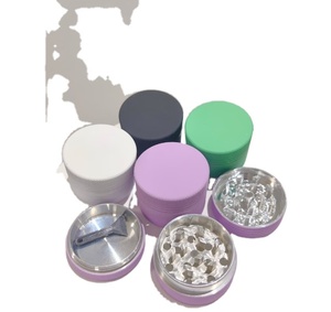 handmade natural Minimalist 3 pieces Matte Herb Grinder Aluminum herb grinder price products - Product Image 1