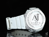Montre à cadran blanc, analogique, quartz, verre saphir, boîtier en acier inoxydable, bracelet en silicone 20 mm, fermoir déployant, tendance