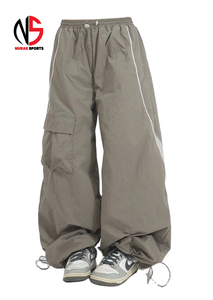 Wholesale Oversized Casual Polyester/Cotton Loose Windbreaker Sweat <b>Pant</b> NURAK Jogging Set Reflective Waterproof Men High - Product Image 5
