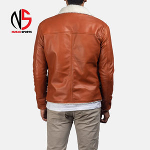 Chaqueta de Cuero Nurak con Forro de Borrego, Color Bronceado, Última Moda 2026, Alta Calidad, Chaqueta de Motocicleta para Invierno, Diseño ODM, Patrón de Camuflaje, Formal - Product Image 5