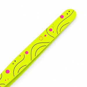 Pinzas para Cejas con Punta Puntiaguda, Color Verde Lima con Diseño de Puntos Rosas, Herramienta de Aseo Duradera de Plástico - Product Image 6