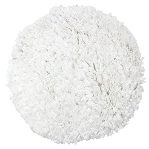 Tapis de bain rond en coton blanc avec dos antidérapant en caoutchouc, style moderne pour la salle de bain à domicile - Product Image 1