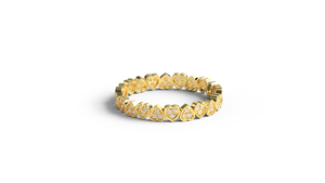 Anillo de Eternidad de Oro Romántico de 18K con Diamantes en Forma de Corazón y Corte Redondo, Anillo de Boda para Mujer, Anillo Apilable de Promesa, Joyería Nupcial - Product Image 1