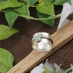 Wholesale Shree Jaipur Silver Women's 925 Sterling Silver Amethyst Classic <b>Spinner</b> <b>Ring</b> Bezel Set Anti Anxiety Meditation OEM - Product Image 5