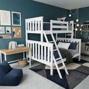 เตียงสองชั้นไม้สนสีขาว ดีไซน์ทันสมัย ประหยัดพื้นที่ เฟอร์นิเจอร์ห้องนอน - Product Image 5