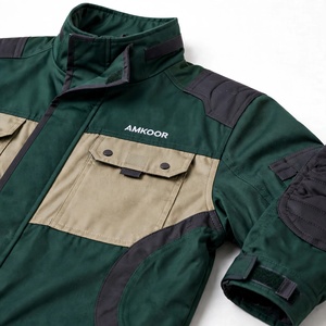 Veste de travail sportive personnalisée pour homme, color-block, fermeture éclair, col à capuche, coupe-vent, polyester et coton, hiver - Product Image 6