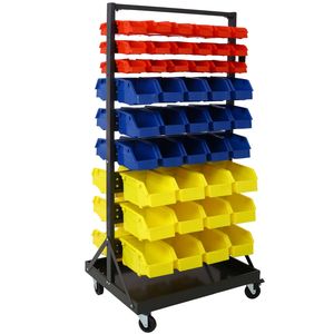Organizador de Almacenamiento con Ruedas Bloqueables de 90 Piezas para Tienda, Garaje y Hogar - Estantes para Garaje - Product Image 3