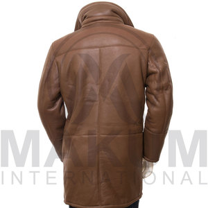 Nouveau Manteau d'Hiver pour Homme en Cuir de Mouton de Haute Qualité, Style Élégant, Long Manteau en Fourrure Marron avec Design Personnalisé et Matériaux 100% de Qualité - Product Image 4