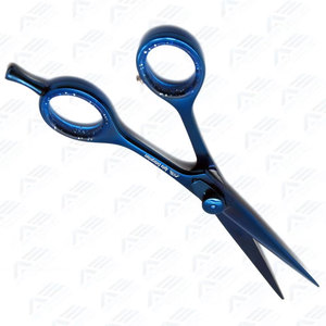 Ciseaux professionnels pour barbier 6 pouces bleus, acier inoxydable 440C de qualité supérieure, outil de coupe de cheveux pour salon, par Apto Enterprises - Product Image 4