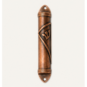 Wholesale Antique Copper Mezuzah <b>Case</b> for Home Blessing Vintage Metal Jewish Door Ornament Weatherproof Judaica Gift - Product Image 1