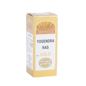 Extracto Herbal Ayurvédico Baidyanath Yogendra Ras, Tabletas de Extracto de Agua de Svarna Gold, Cultivo Silvestre, 25 Tabletas por Botella - Product Image 1