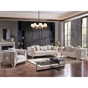 Royal Luxury Solid Teak Wood <b>Sofa</b> Set Classical 6 Seater Velvet Couch Gold Coffee <b>Side</b> <b>Table</b> Modern Art Deco Living Room Furnitu - Product Image 1