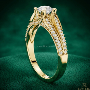 แหวนหมั้นทองคำขาว 14K ประดับเพชรทรงบริลเลียนท์คัท เพาะเลี้ยงในห้องปฏิบัติการ รับรองโดย IGI ชุบทอง 18K ดีไซน์แหวนคู่แบบแยกส่วน - Product Image 4