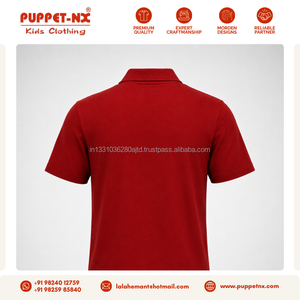 Camiseta de Manga Corta Tipo Polo Color Granate de Primera Calidad, Uniforme Escolar para Niños, 100% Poliéster y Algodón - Product Image 5