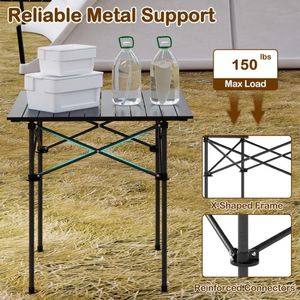 Camping Furniture <b>Portable</b> Roll-Up <b>Table</b> with Carrying Bag for Outdoor Picnics and Trips - Product Image 4