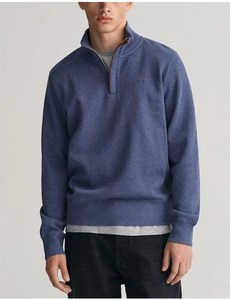 Sweat-shirt à capuche mi-zippé STELLAR bleu en polaire respirant coton/polyester de qualité supérieure, doublé, uni, pour homme, idéal pour l'hiver - Product Image 2