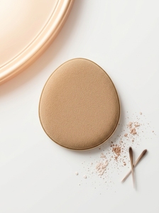 [K-ESSENTIALS] Éponge de maquillage en forme d'œuf beige en gros, applicateur professionnel pour le visage, en vrac - Product Image 2