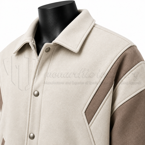 Chaqueta Varsity Personalizada para Hombre con Mangas en Contraste y Cierre de Botones a Presión, Fabricante Mayorista - Product Image 6