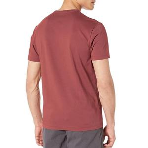 Camiseta de Cuello Redondo Color Granate para Hombre, Corte Ajustado, Algodón Suave, Manga Corta, Estilo Casual Diario, Ropa de Calle, Atuendos de Verano, para Combinar en Capas - Product Image 5