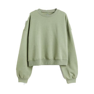 เสื้อสเวตเชิ้ตผ้าแคนวาสปักลายสำหรับผู้หญิง รุ่นสปริง เป็นมิตรกับสิ่งแวดล้อม ระบายอากาศได้ดี กันลม สีเทาอ่อน คอกลม แขนยาว - Product Image 1