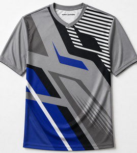 Camiseta de Fútbol de Poliéster con Estampado Geométrico Sublimado y Cuello Redondo para Hombre, Marca FURAT LEATHERS, Manga Corta, Transpirable y que Absorbe la Humedad - Product Image 3