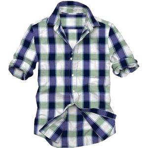 Camisa a cuadros de franela para hombre de alta calidad 2025, cómoda, cálida, de talla grande, camisa a cuadros, diseño de Color personalizado, precio barato, MOQ bajo - Product Image 3