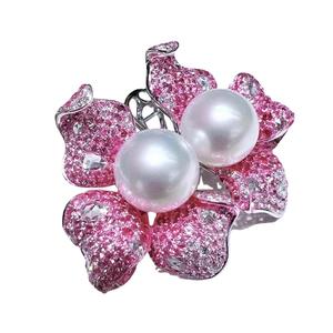 Boucles d'oreilles polyvalentes en perles d'eau douce Zhong Chuxi, rondes, naturelles, à fermoir, fraîches et simples - Product Image 5