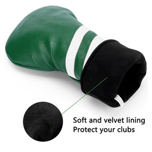 Housse de protection pour clubs de golf en cuir PU vert avec rayures blanches pour driver, fairway wood et hybride - Product Image 3