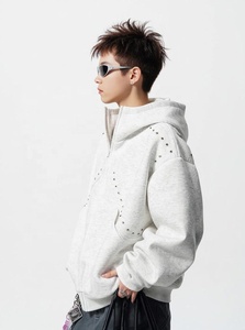 Nouveaux sweats à capuche pour hommes 2026, grande taille, personnalisés avec strass, coupe classique, 100 % coton, hiver, avec poche, respirants - Product Image 2