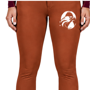 Pantalon d'équitation marron foncé pour femme, taille haute, extensible, avec passants de ceinture, pour la compétition et l'entraînement - Product Image 3