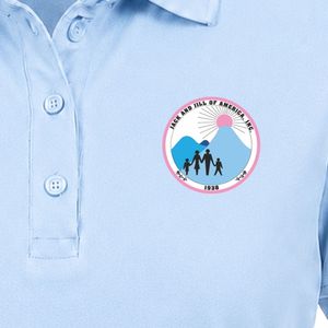 เสื้อโปโลปักลายตราสัญลักษณ์แจ็คแอนด์จิล สีฟ้าอ่อน แขนสั้น คอปก ติดกระดุม น้ำหนักเบา เหมาะสำหรับชุดทีมกีฬา - Product Image 3