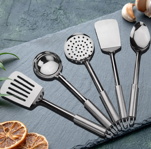 Juego de cucharas de cocina de acero inoxidable color plata de la mejor calidad, utensilios de cocina más vendidos, accesorios de cocina al por mayor - Product Image 1