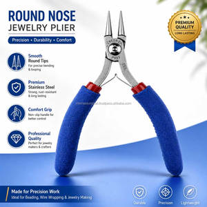 Pince à bec rond OEM à mâchoires courtes, outil professionnel pour la fabrication de bijoux, en acier inoxydable, pour le gainage de fils, vente en gros en vrac pour la fabrication - Product Image 1