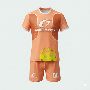 Uniforme de Pickleball Unisex 100% Poliéster, Cuello Redondo, Manga Corta, Transpirable, Nombre del Jugador, Logotipo Personalizado, Talla, Corte Automatizado, Verano - Product Image 1