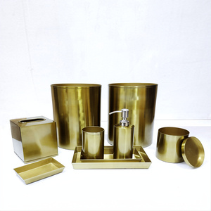 Juego de Accesorios de Baño de Metal Clásico de 9 Piezas, Acabado Brillante Simple, Decoración de Lujo, Venta al por Mayor - Product Image 1