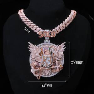 Colgante Personalizado con Nombre en 3D de Moissanita VVS para Hombre, Estilo Hip Hop, Plata 925, Cadena con Eslabones de Diamantes, Joyería con Colgante de Letra - Product Image 2