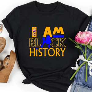Camiseta de Mujer con Estampado Gráfico, Negra, Manga Corta, Cuello Redondo, Informal, a la Moda, Personalizada, Estilo Urbano, para Uso Diario - Product Image 1