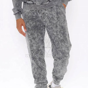 Men Acid Wash <b>Tracksuit</b> Heavyweight French Terry Hoodie and Joggers Set Custom Clothing Factory - Product Image 4