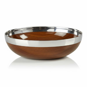 Magnifiques bols de service décoratifs en bois avec poignée métallique, bols à salade pour la maison et les restaurants, bols à soupe, à pâtes et à aliments - Product Image 5