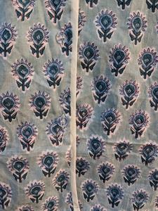 Ensemble de pyjama en coton 100% imprimé en bloc, vêtements de nuit floraux pour l'été et le printemps, respirant et doux, ensemble de vêtements de nuit en tricot décontracté - Product Image 4