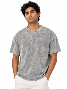 Men's Vintage Oversized <b>Tie</b>-Dye Cotton Woven T-Shirt Short Sleeve O-Neck Casual Jersey Style with Pattern Fit Regular - Product Image 1