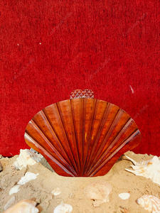 Luxury Fan Shape Wooden Clutch Handbag Designer Evening <b>Party</b> Wedding Hard Case Statement <b>Bag</b> <b>for</b> Women - Product Image 2