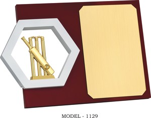 Premium Cricket Wooden Plaques Square Metal And Wood <b>Trophy</b> Elegant Custom Sports Recognition Award For Schools And Clubs - Product Image 3
