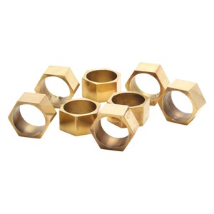 Juego de 8 servilleteros decorativos de hierro con acabado dorado pulido para decoración del hogar, para decoración de mesa, para mesa de comedor - Product Image 1