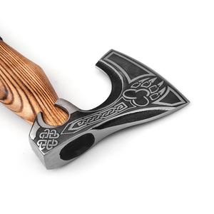 LEGACY BLADES Hachette de qualité industrielle en acier à haute teneur en carbone, fabriquée à la main, lame gravée, manche en bois personnalisé, étui en cuir - Product Image 2